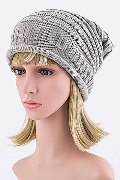 Trendy Raised Knit Slouchy Beanie LA-EMH1070