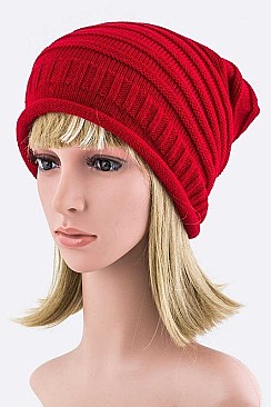 Trendy Raised Knit Slouchy Beanie LA-EMH1070