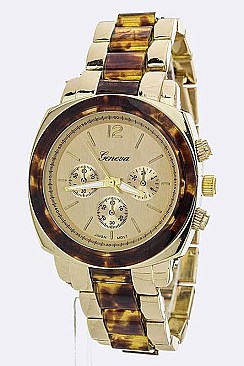 Stylish 2 Tone Fashion Chrono Watch LA-1486