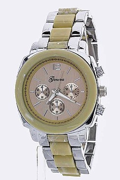 Stylish 2 Tone Fashion Chrono Watch LA-1486