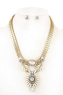 FLOWER PENDANT CHAIN NECKLACE SET