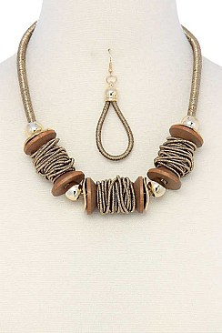 METALLIC SHORT STATEMENT NECKLACE JYJSN-2135