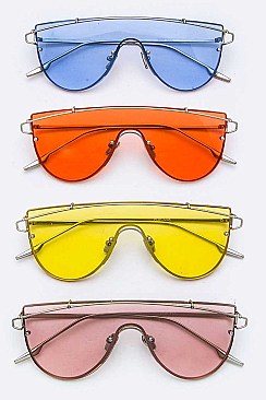 Pack of 12 Color Lens Shield Sunglasses