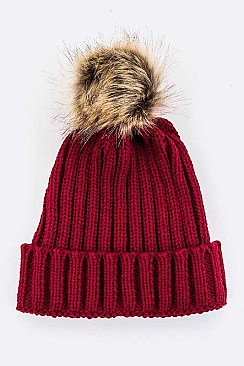 Classic PomPom Knit Fashion Beanie LA-EMH8618