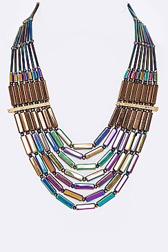 Mix Beads Layer Necklace LA184112Z