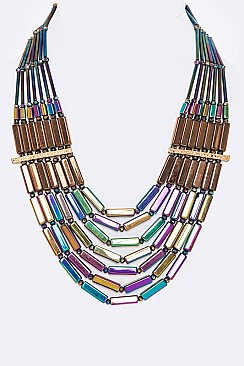 Mix Beads Layer Necklace LA184112Z