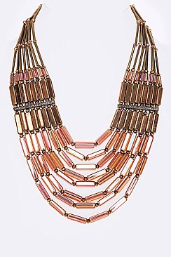 Mix Beads Layer Necklace LA184112Z