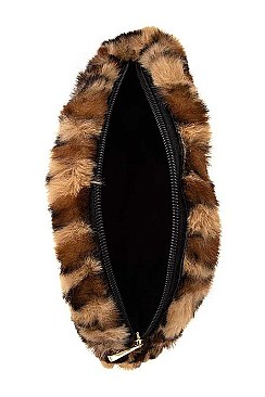 ROUND ANIMAL PRINT CROSS BODY BAG