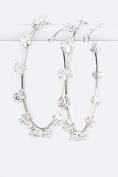 Iconic CZ Station Oversized Hoop Earrings