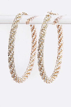 Iconic 70MM Rhinestone Wrap Around Hoops