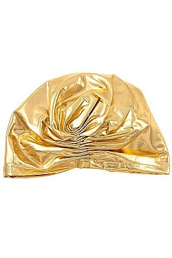 PACK OF 2 METALLIC FLORAL ACCENT TURBAN