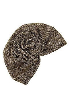 PACK OF 2 FASHION ROSE ACCENT TURBAN