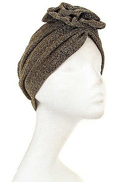 PACK OF 2 FASHION ROSE ACCENT TURBAN