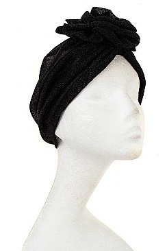PACK OF 2 FASHION ROSE ACCENT TURBAN
