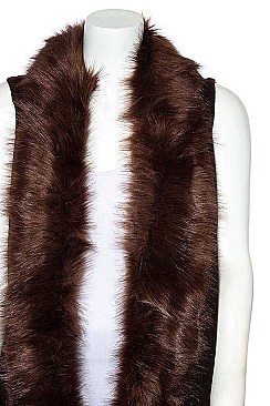 TRIM FAUX FUR VEST