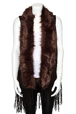 TRIM FAUX FUR VEST