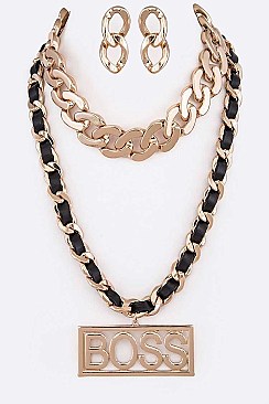 Mix Chain BOSS Statement Necklace Set