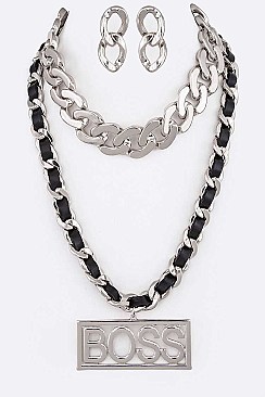 Mix Chain BOSS Statement Necklace Set