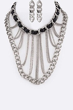 Iconic Mix Chain Webbing Necklace Set