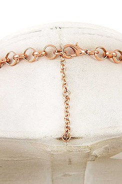 METAL BIB TEXTURED LINK NECKLACE SET