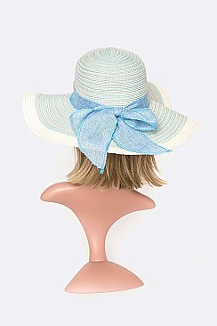 Trendy 2 Tone Straw Floppy Hat