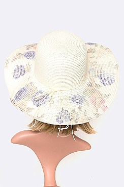 Straw Floral Print Floppy Hat