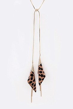 DRAW STRING DOUBLE TASSEL NECKLACE