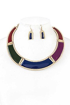 METAL COLLAR LINK NECKLACE SET