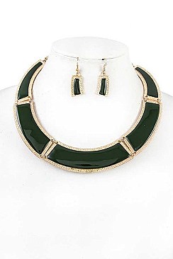 METAL COLLAR LINK NECKLACE SET
