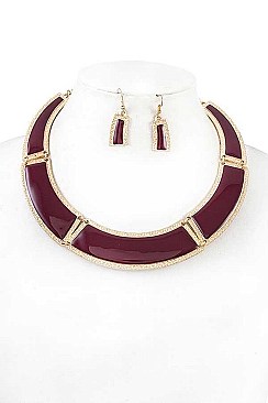 METAL COLLAR LINK NECKLACE SET