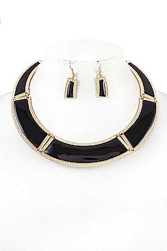 METAL COLLAR LINK NECKLACE SET