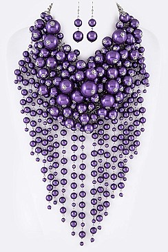 Head Turner Rich-Layered Pearl Necklace Set LA-ST0062