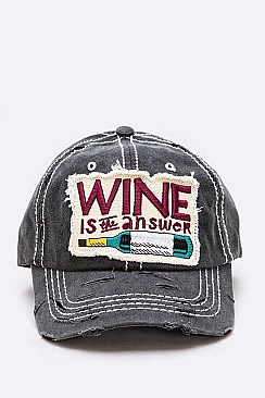 Embroidered Wine Is The Answer Vintage Cap