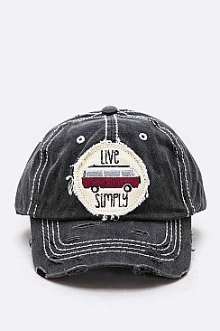Embroidered Live Simply Vintage Cotton Cap