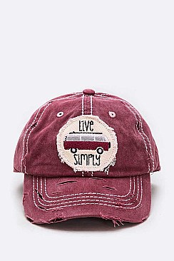 Embroidered Live Simply Vintage Cotton Cap