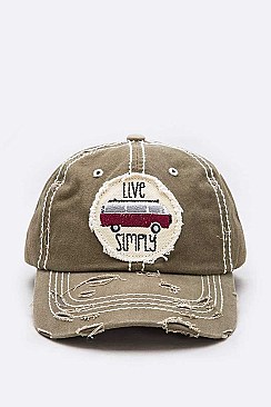 Embroidered Live Simply Vintage Cotton Cap