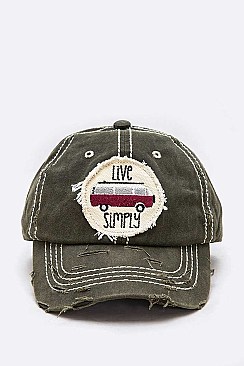 Embroidered Live Simply Vintage Cotton Cap