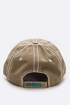 Floral Embroidered MAMA Vintage Cotton Cap