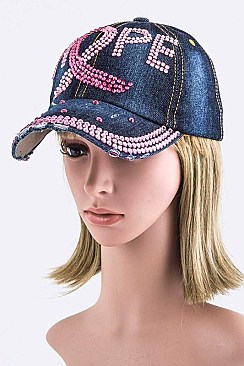 HOPE Crystal Embellished Fashion Denim Cap LA-HT277X084