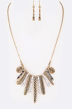 TRIBAL ETCHED PENDANTS NECKLACE SET