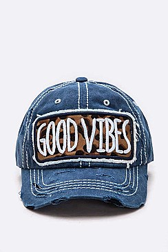 Embroidered Good Vibe Patch Vintage Cap