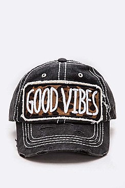 Embroidered Good Vibe Patch Vintage Cap