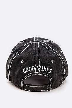 Embroidered Good Vibe Patch Vintage Cap
