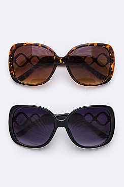 Pack of 12Pcs Assorted Color Crystal Infinity Temple Fashion Sunglasses