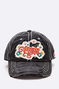 Vintage BEST MOM Patch Cotton Cap