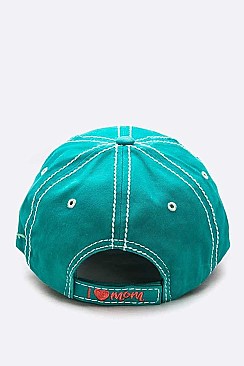 I Love Mom Embroidered Vintage Cap