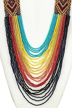 BEADED MULTI ROW NECKLACE