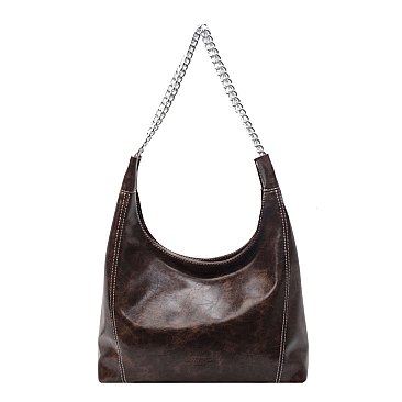 Multi-Compartment Chain Hobo Bag