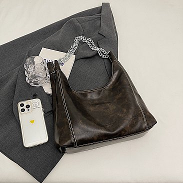 Multi-Compartment Chain Hobo Bag