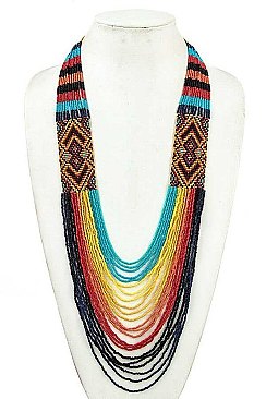 BEADED MULTI ROW NECKLACE
